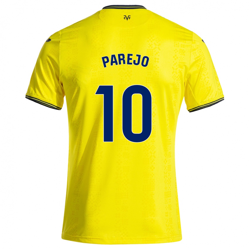 Bambino Maglia Dani Parejo #10 Giallo Nero Kit Gara Home 2024/25 Maglietta