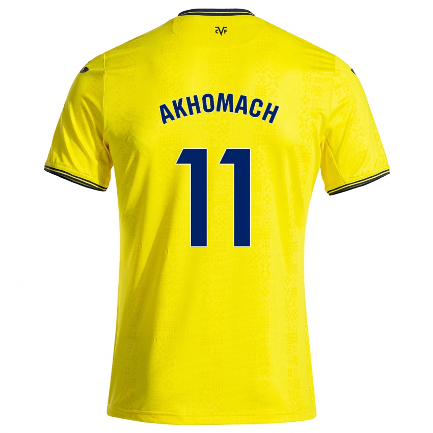 Bambino Maglia Ilias Akhomach #11 Giallo Nero Kit Gara Home 2024/25 Maglietta