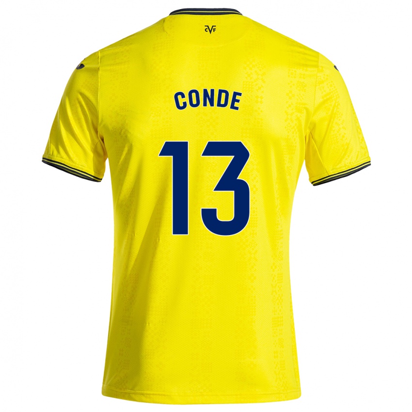 Bambino Maglia Diego Conde #13 Giallo Nero Kit Gara Home 2024/25 Maglietta