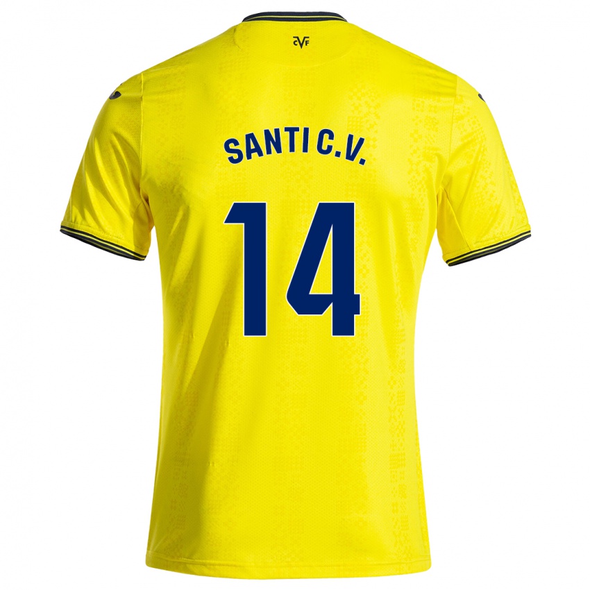 Bambino Maglia Santi Comesaña #14 Giallo Nero Kit Gara Home 2024/25 Maglietta