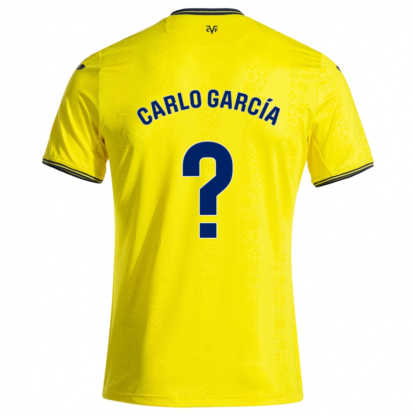 Bambino Maglia Carlo García #0 Giallo Nero Kit Gara Home 2024/25 Maglietta