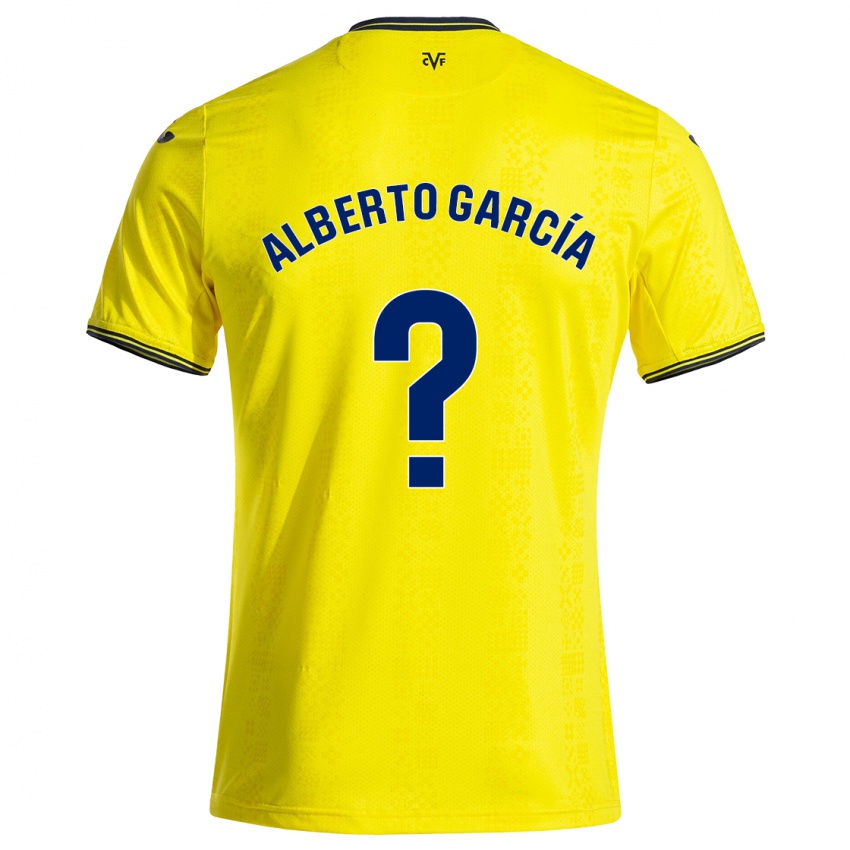 Bambino Maglia Alberto García #0 Giallo Nero Kit Gara Home 2024/25 Maglietta