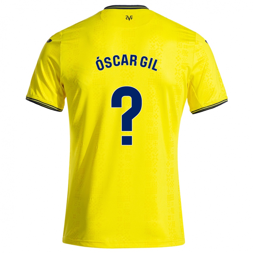 Bambino Maglia Óscar Gil #0 Giallo Nero Kit Gara Home 2024/25 Maglietta