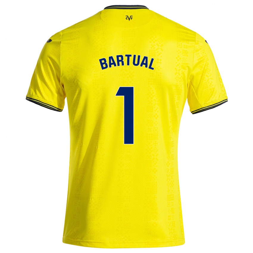 Bambino Maglia Kike Bartual #1 Giallo Nero Kit Gara Home 2024/25 Maglietta