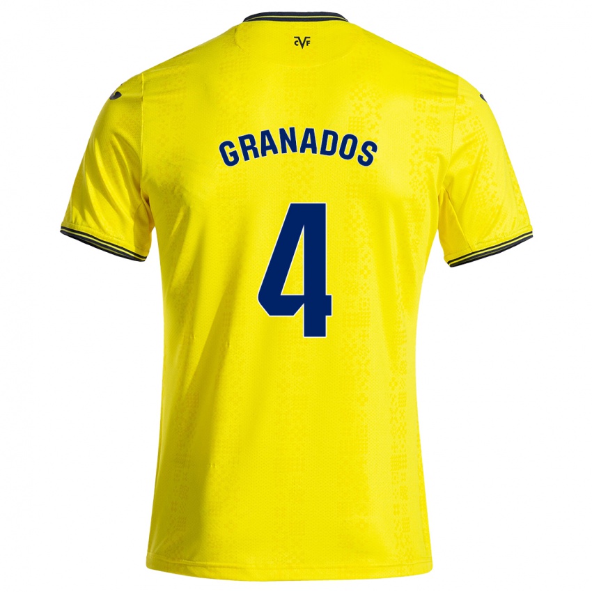 Bambino Maglia Carlos Granados #4 Giallo Nero Kit Gara Home 2024/25 Maglietta