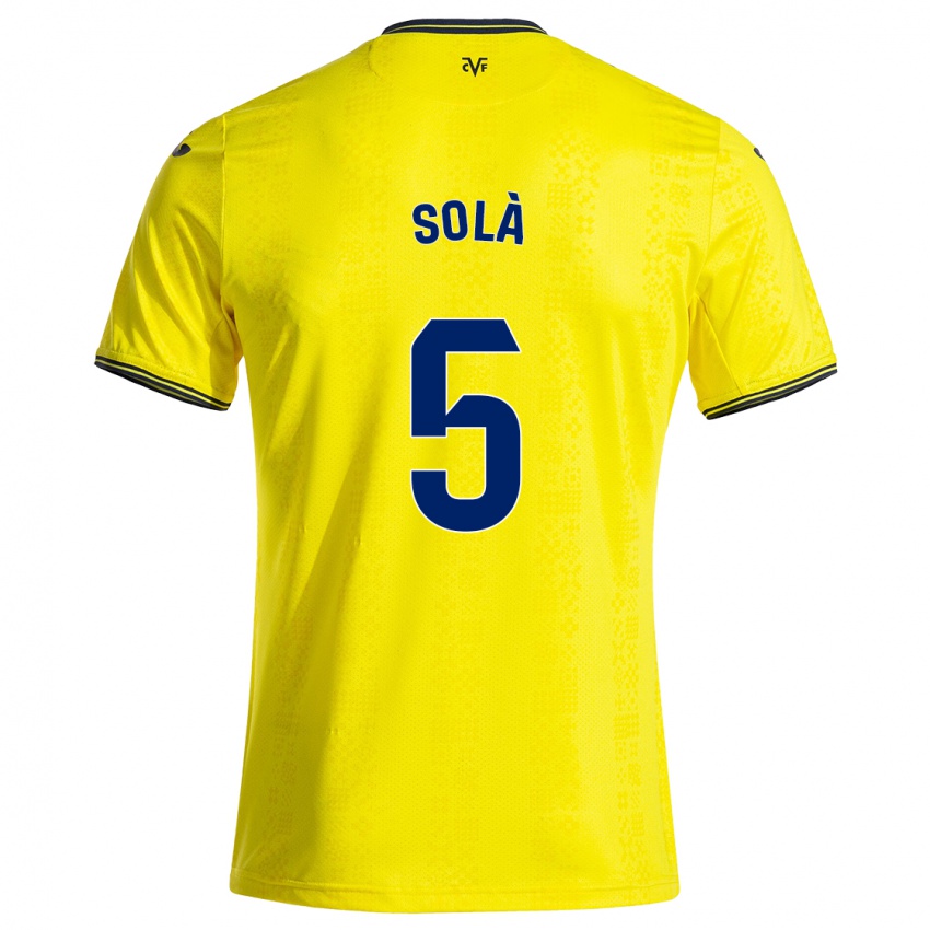 Bambino Maglia Arnau Solà #5 Giallo Nero Kit Gara Home 2024/25 Maglietta