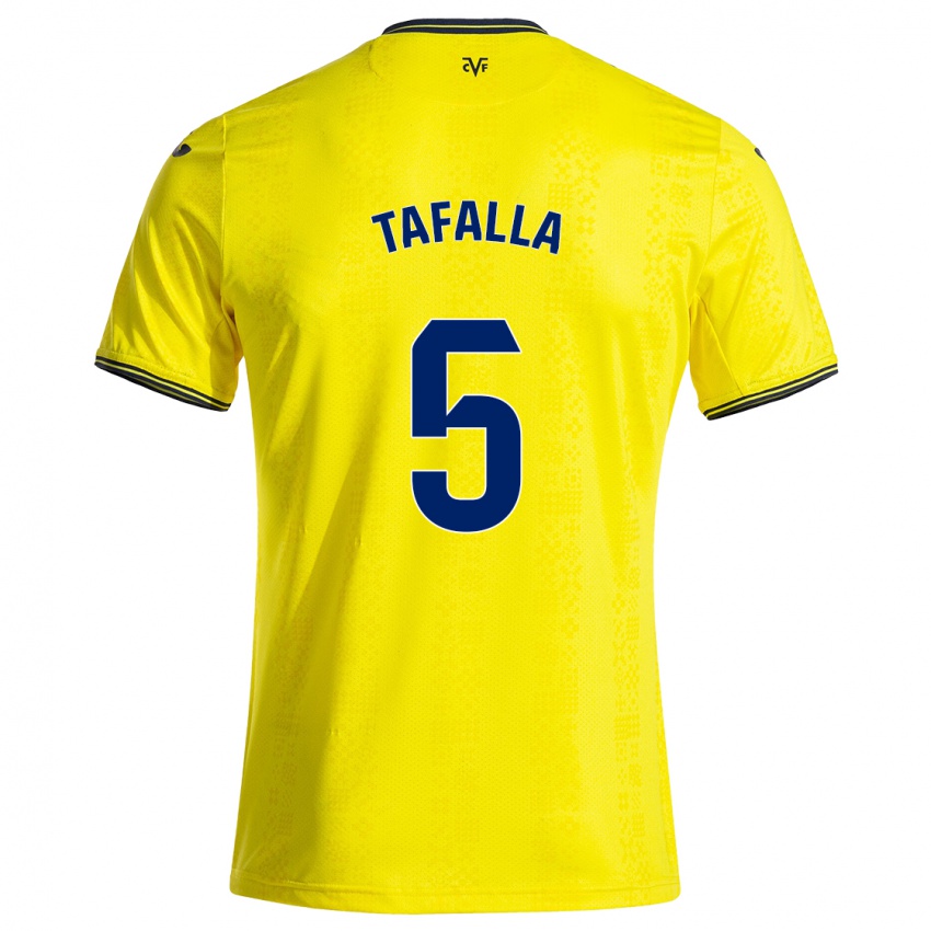 Bambino Maglia Fran Tafalla #5 Giallo Nero Kit Gara Home 2024/25 Maglietta