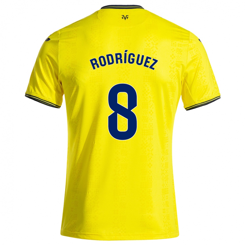 Bambino Maglia Unai Rodríguez #8 Giallo Nero Kit Gara Home 2024/25 Maglietta