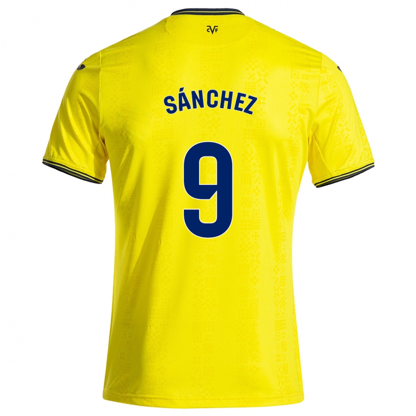 Bambino Maglia Edu Sánchez #9 Giallo Nero Kit Gara Home 2024/25 Maglietta