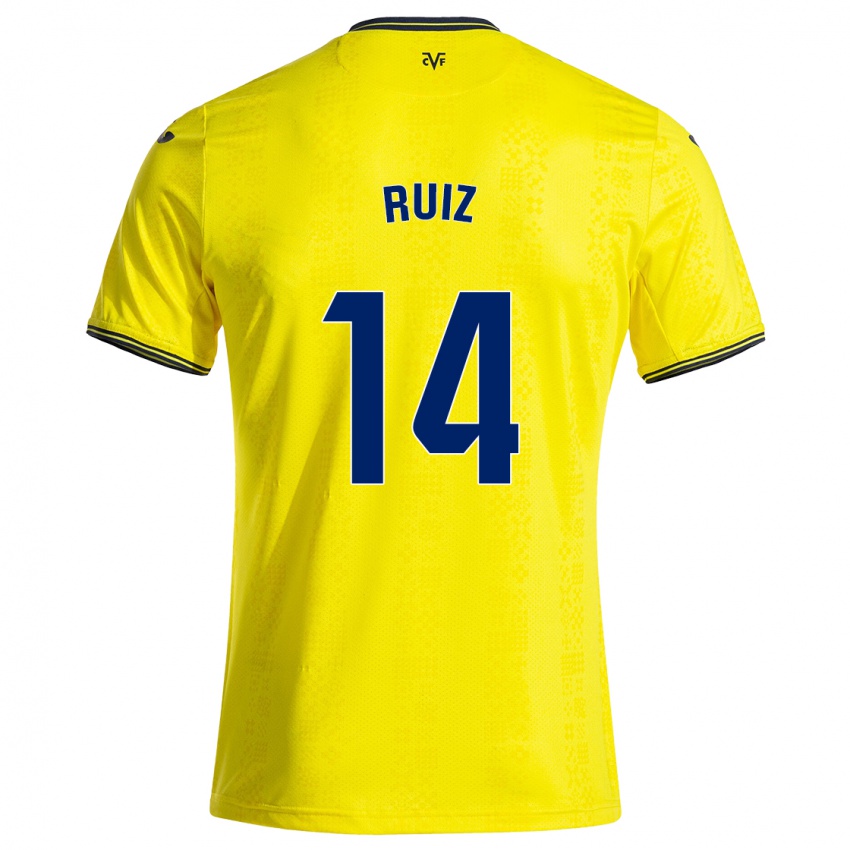 Bambino Maglia Adri Ruiz #14 Giallo Nero Kit Gara Home 2024/25 Maglietta