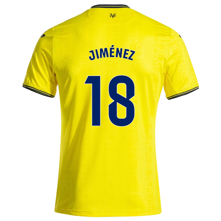 Bambino Maglia Alex Jiménez #18 Giallo Nero Kit Gara Home 2024/25 Maglietta