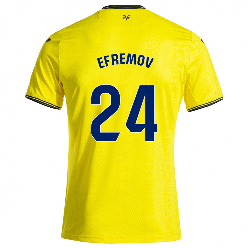 Bambino Maglia Anton Efremov #24 Giallo Nero Kit Gara Home 2024/25 Maglietta