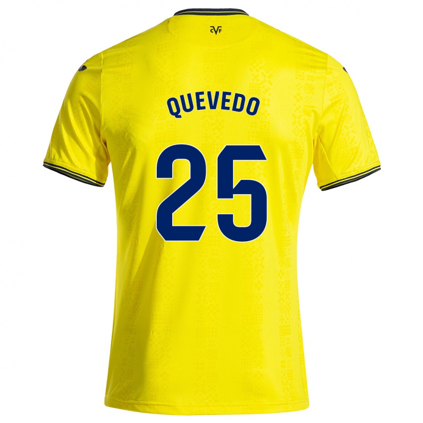 Bambino Maglia Alex Quevedo #25 Giallo Nero Kit Gara Home 2024/25 Maglietta