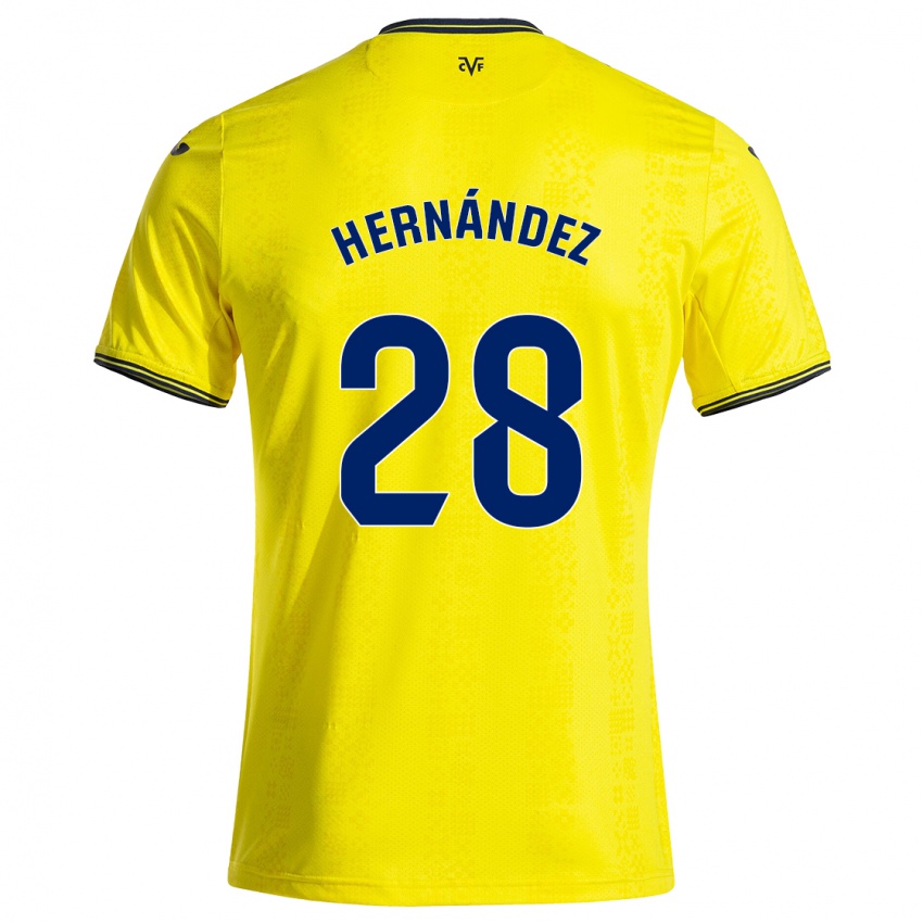 Bambino Maglia Gerard Hernández #28 Giallo Nero Kit Gara Home 2024/25 Maglietta