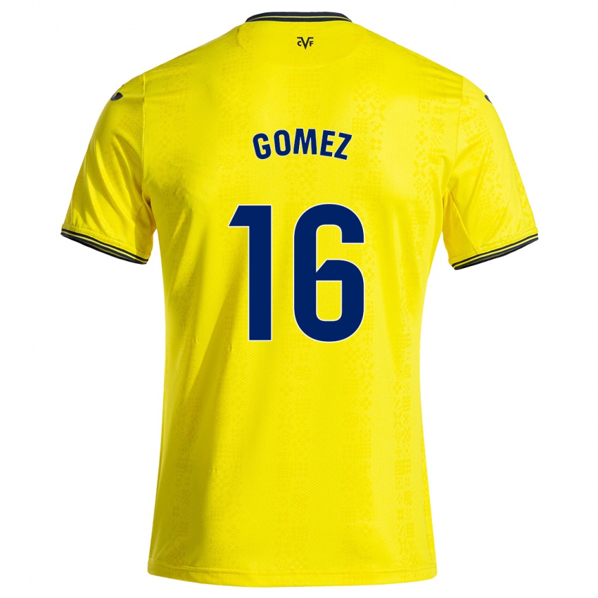 Bambino Maglia Queralt Gómez #16 Giallo Nero Kit Gara Home 2024/25 Maglietta