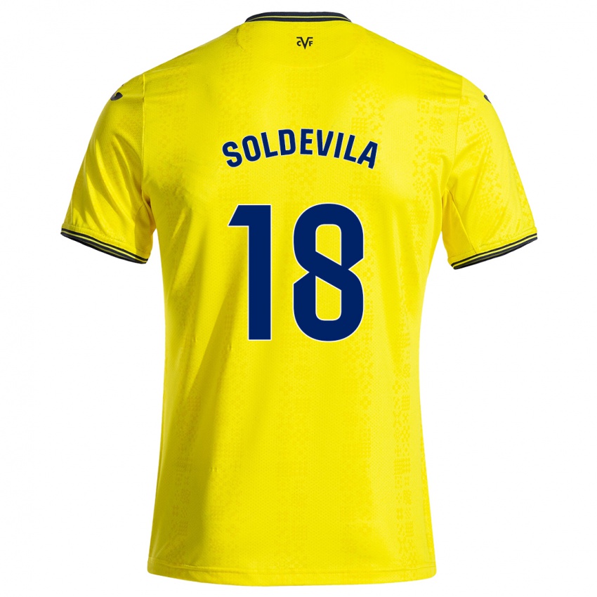 Bambino Maglia Paola Soldevila #18 Giallo Nero Kit Gara Home 2024/25 Maglietta