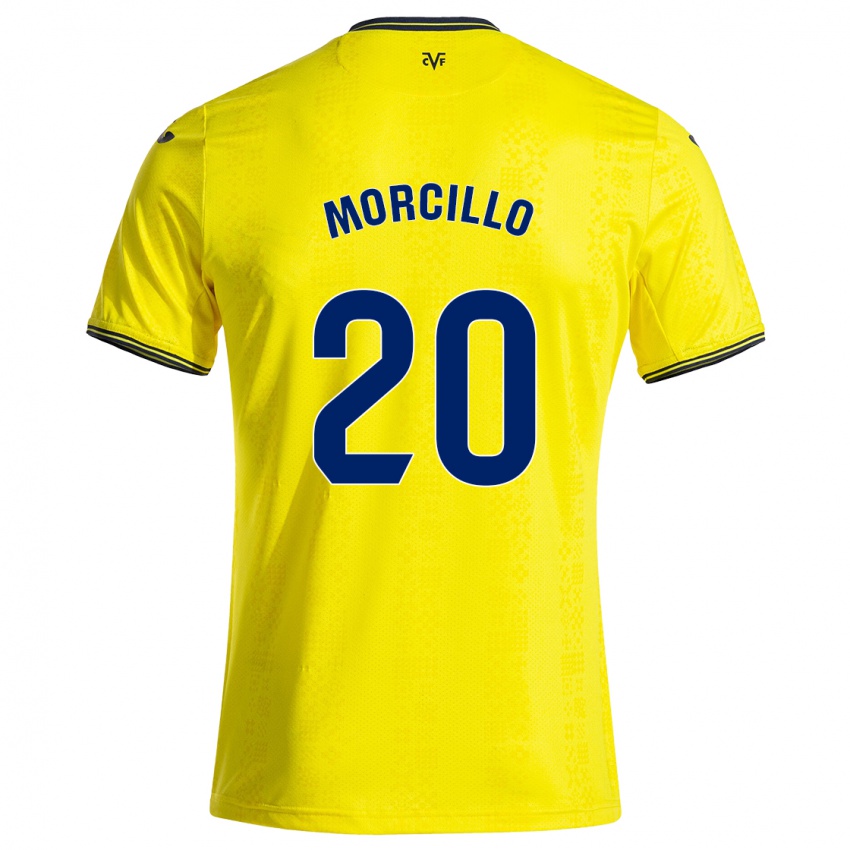 Bambino Maglia Raquel Morcillo #20 Giallo Nero Kit Gara Home 2024/25 Maglietta