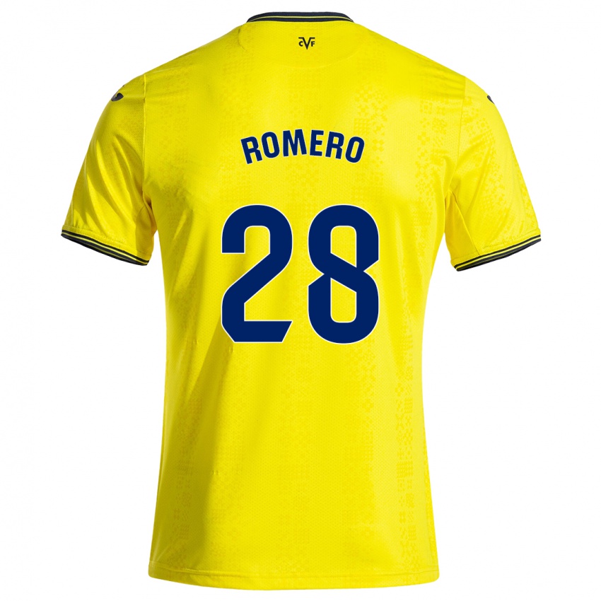 Bambino Maglia María Romero #28 Giallo Nero Kit Gara Home 2024/25 Maglietta