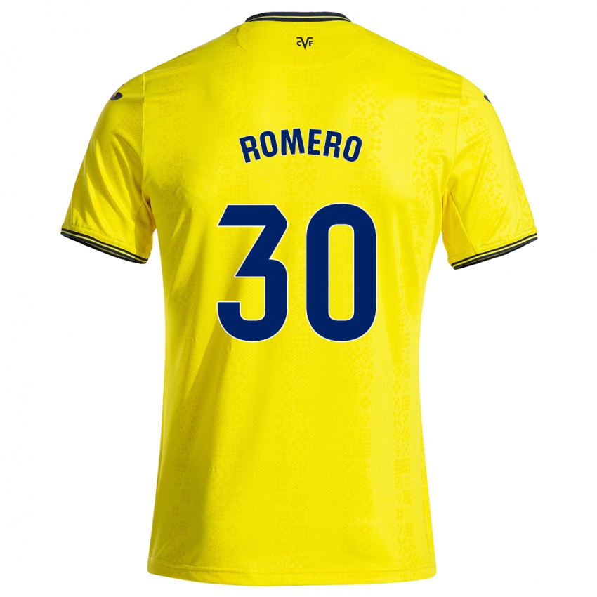 Bambino Maglia Lucía Romero #30 Giallo Nero Kit Gara Home 2024/25 Maglietta