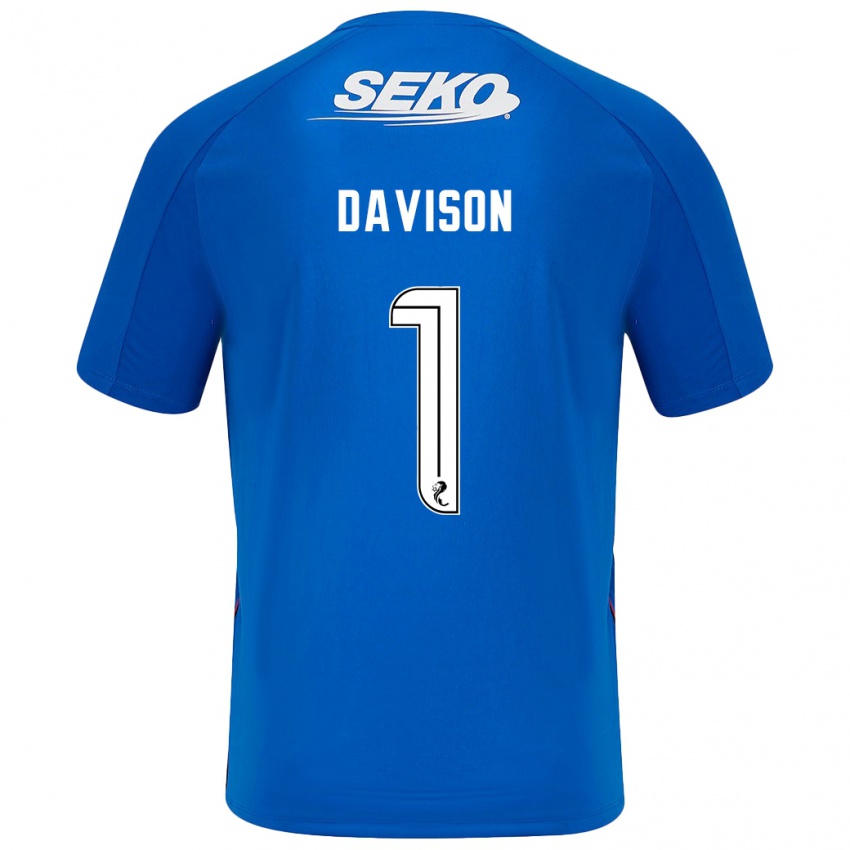 Bambino Maglia Hannah Davison #1 Blu Scuro Kit Gara Home 2024/25 Maglietta