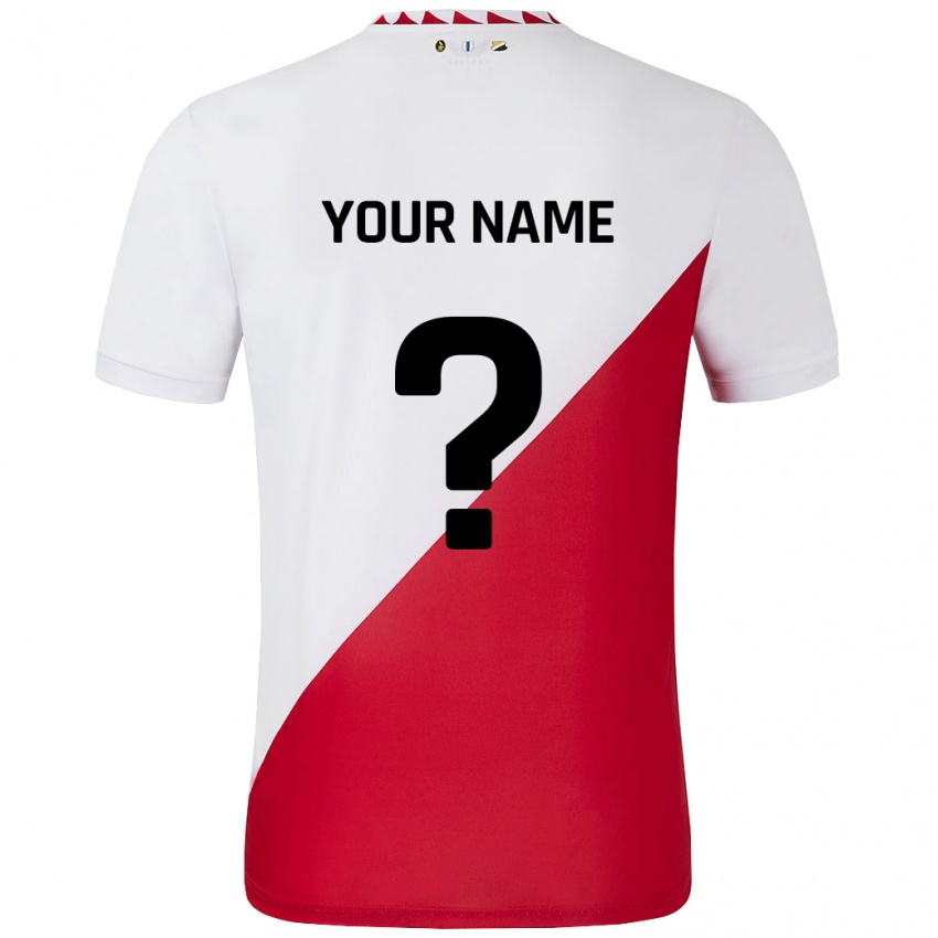 Bambino Maglia Il Tuo Nome #0 Bianco Rosso Kit Gara Home 2024/25 Maglietta