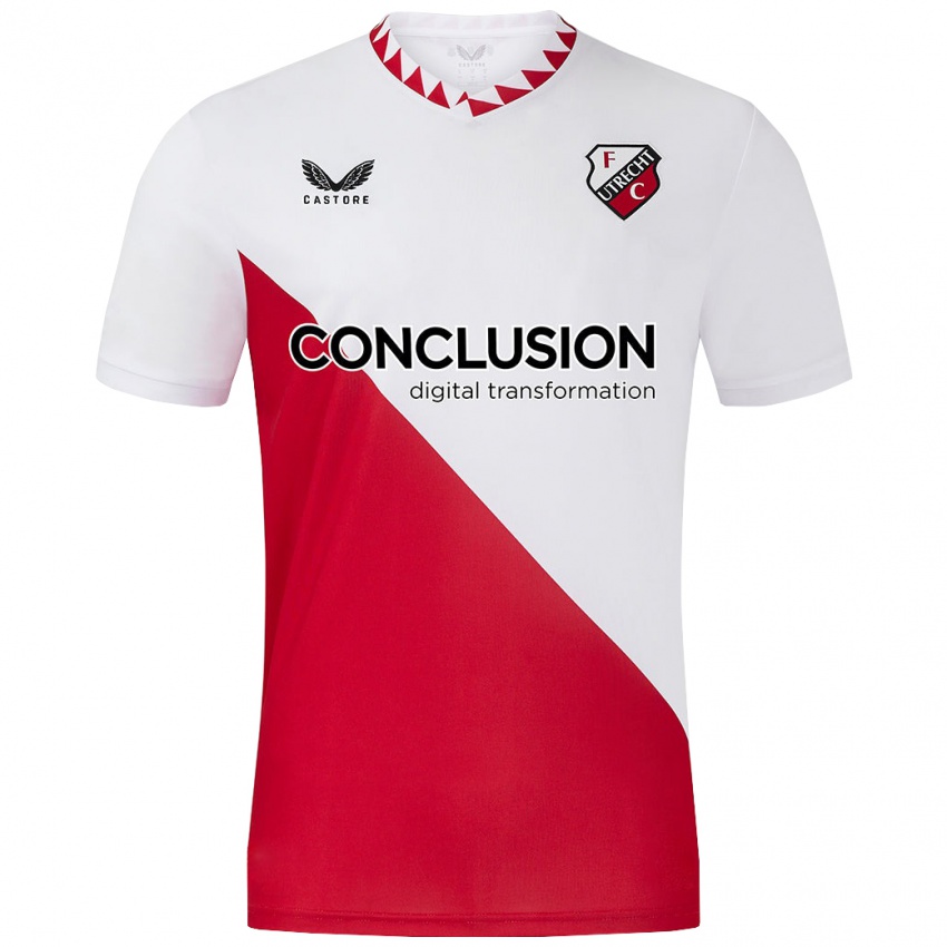 Bambino Maglia Miguel Rodríguez #22 Bianco Rosso Kit Gara Home 2024/25 Maglietta