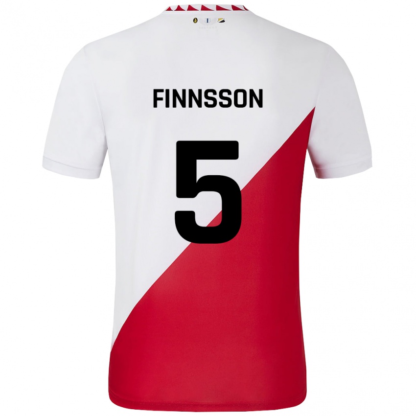 Bambino Maglia Kolbeinn Finnsson #5 Bianco Rosso Kit Gara Home 2024/25 Maglietta