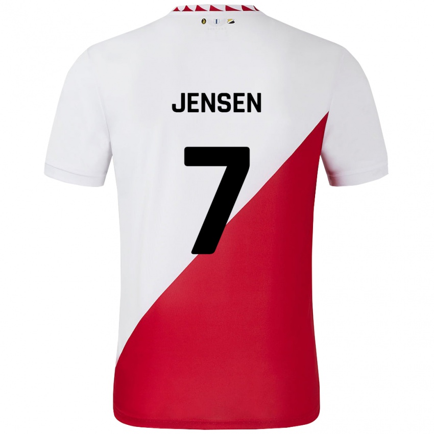 Bambino Maglia Victor Jensen #7 Bianco Rosso Kit Gara Home 2024/25 Maglietta