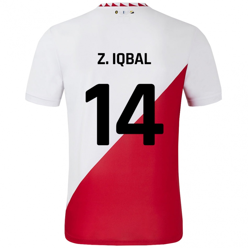 Bambino Maglia Zidane Iqbal #14 Bianco Rosso Kit Gara Home 2024/25 Maglietta