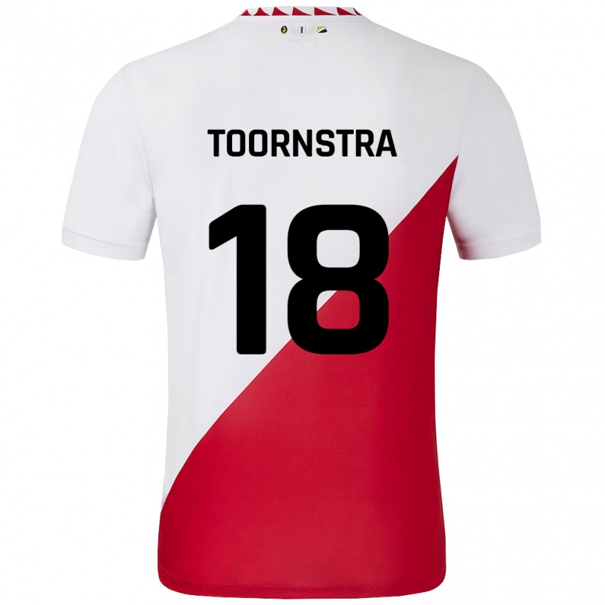 Bambino Maglia Jens Toornstra #18 Bianco Rosso Kit Gara Home 2024/25 Maglietta