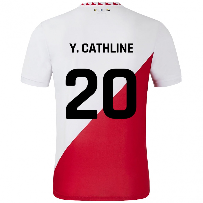 Bambino Maglia Yoann Cathline #20 Bianco Rosso Kit Gara Home 2024/25 Maglietta