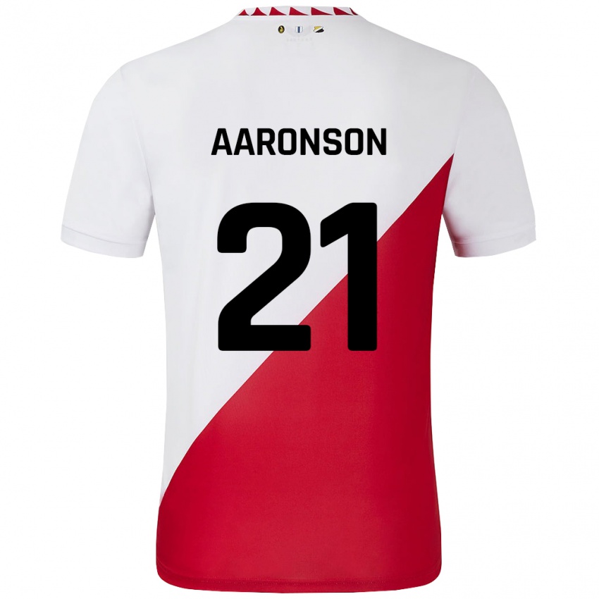 Bambino Maglia Paxten Aaronson #21 Bianco Rosso Kit Gara Home 2024/25 Maglietta