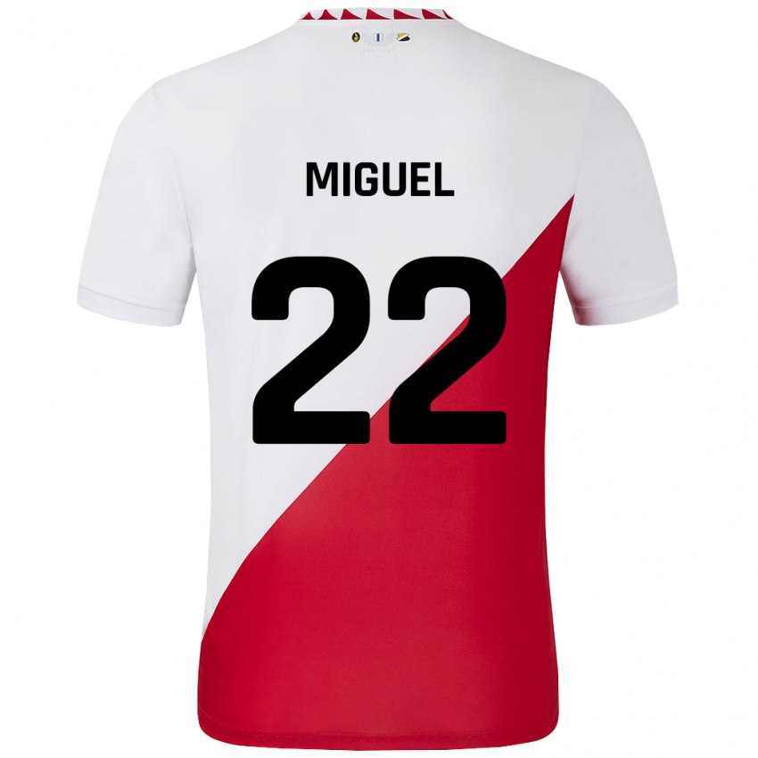 Bambino Maglia Miguel Rodríguez #22 Bianco Rosso Kit Gara Home 2024/25 Maglietta