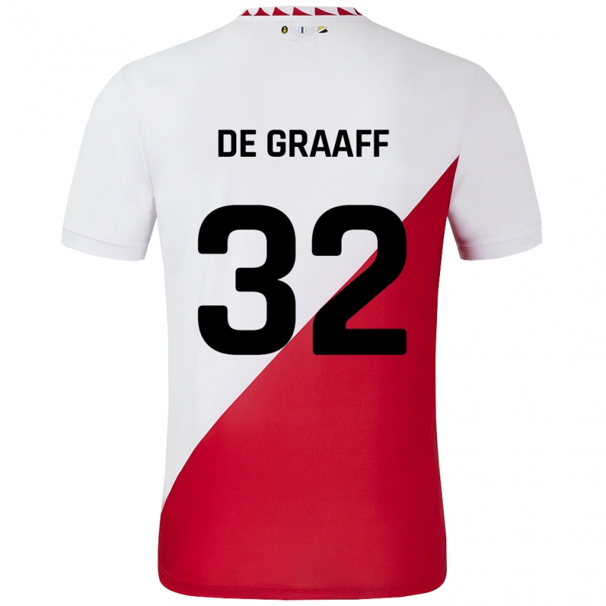 Bambino Maglia Tom De Graaff #32 Bianco Rosso Kit Gara Home 2024/25 Maglietta