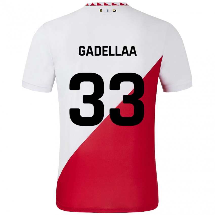 Bambino Maglia Kevin Gadellaa #33 Bianco Rosso Kit Gara Home 2024/25 Maglietta