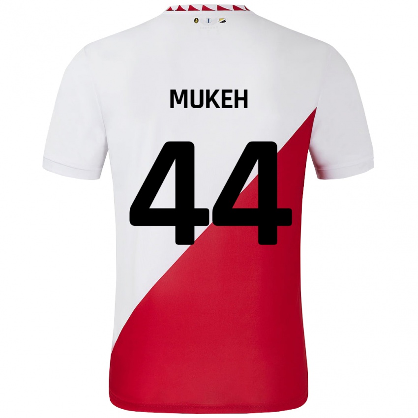 Bambino Maglia Joshua Mukeh #44 Bianco Rosso Kit Gara Home 2024/25 Maglietta