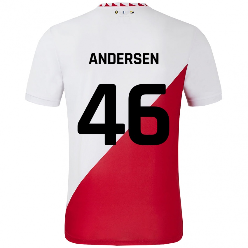 Bambino Maglia Silas Andersen #46 Bianco Rosso Kit Gara Home 2024/25 Maglietta