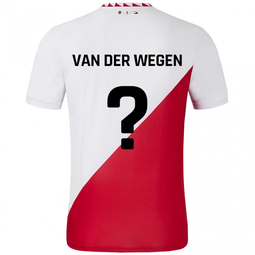 Bambino Maglia Sil Van Der Wegen #0 Bianco Rosso Kit Gara Home 2024/25 Maglietta