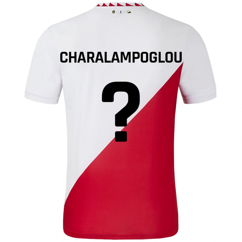 Bambino Maglia Georgios Charalampoglou #0 Bianco Rosso Kit Gara Home 2024/25 Maglietta