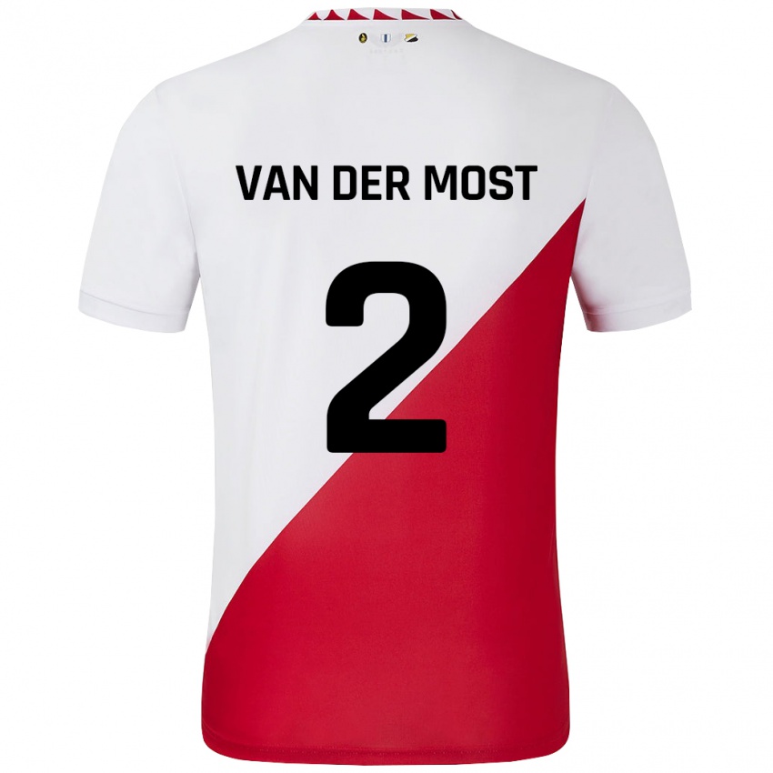 Bambino Maglia Liza Van Der Most #2 Bianco Rosso Kit Gara Home 2024/25 Maglietta