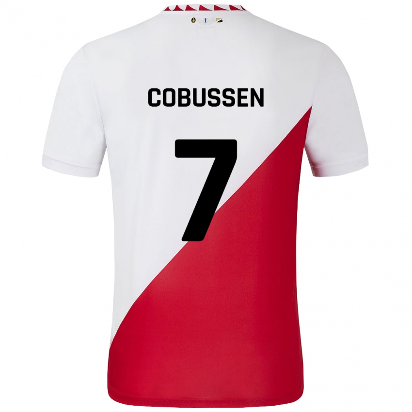 Bambino Maglia Sophie Cobussen #7 Bianco Rosso Kit Gara Home 2024/25 Maglietta