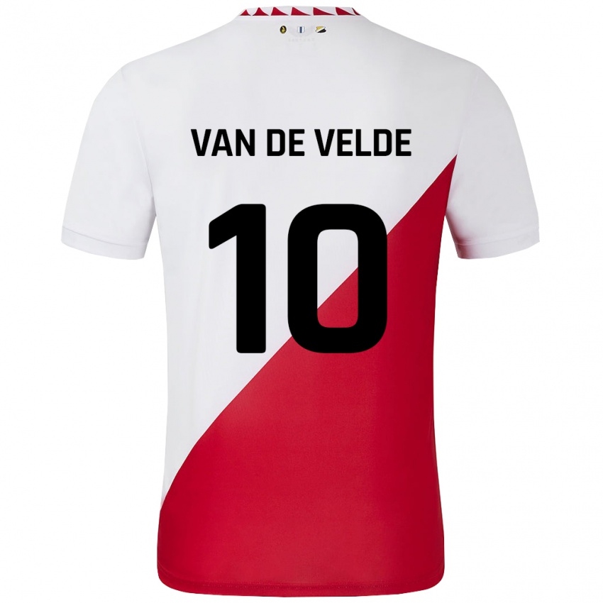 Bambino Maglia Senne Van De Velde #10 Bianco Rosso Kit Gara Home 2024/25 Maglietta