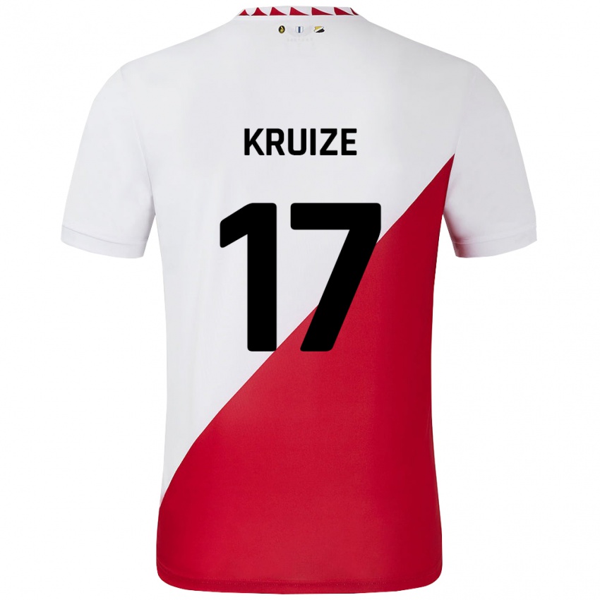 Bambino Maglia Elisha Kruize #17 Bianco Rosso Kit Gara Home 2024/25 Maglietta