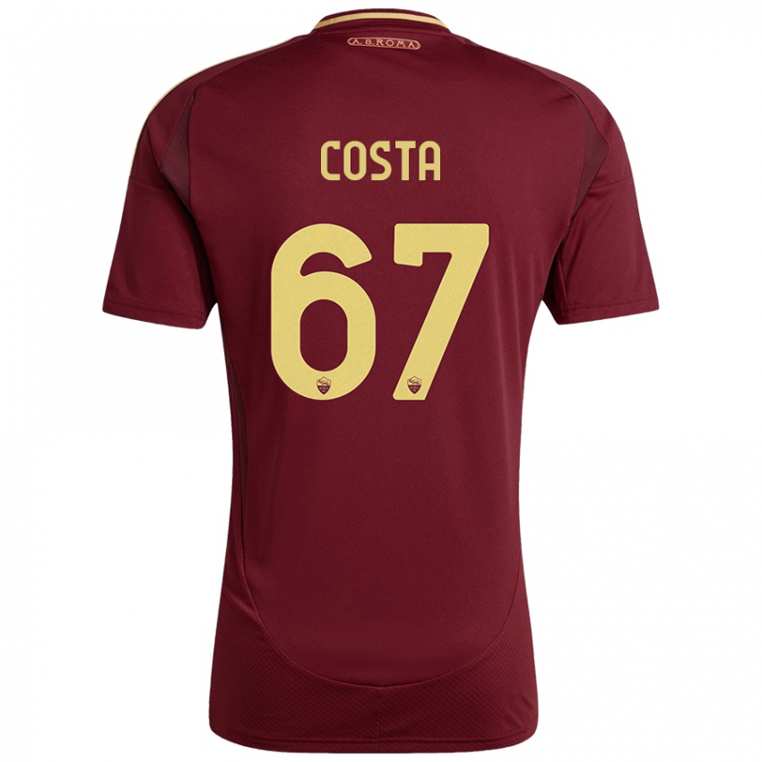 Bambino Maglia João Costa #67 Rosso Marrone Oro Kit Gara Home 2024/25 Maglietta