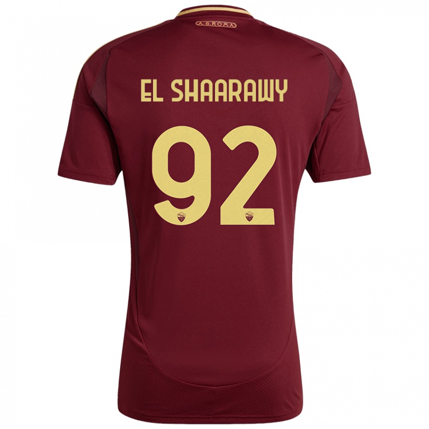 Bambino Maglia Stephan El Shaarawy #92 Rosso Marrone Oro Kit Gara Home 2024/25 Maglietta