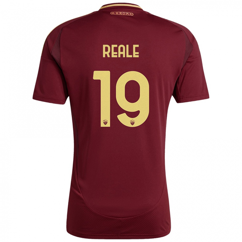 Bambino Maglia Filippo Reale #19 Rosso Marrone Oro Kit Gara Home 2024/25 Maglietta