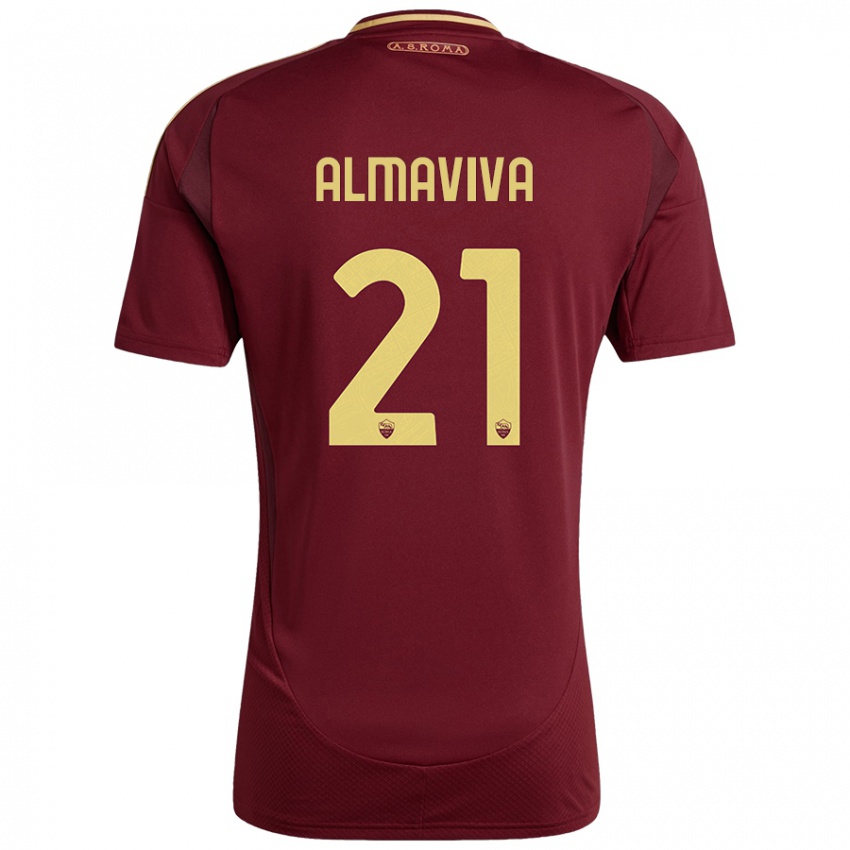 Bambino Maglia Mattia Almaviva #21 Rosso Marrone Oro Kit Gara Home 2024/25 Maglietta