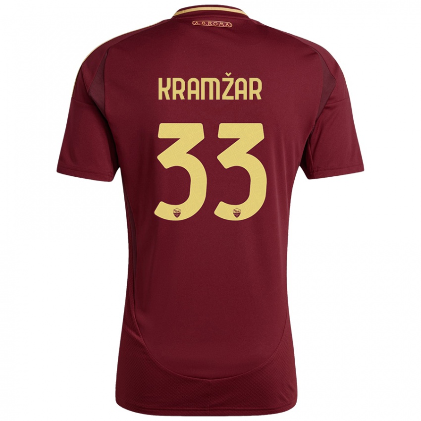 Bambino Maglia Zara Kramžar #33 Rosso Marrone Oro Kit Gara Home 2024/25 Maglietta