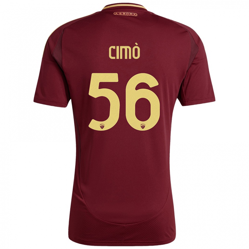 Bambino Maglia Giada Cimò #56 Rosso Marrone Oro Kit Gara Home 2024/25 Maglietta