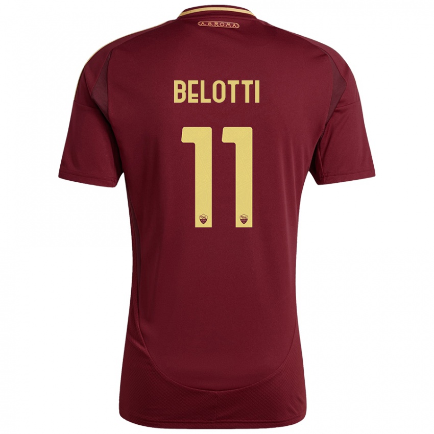 Bambino Maglia Andrea Belotti #11 Rosso Marrone Oro Kit Gara Home 2024/25 Maglietta